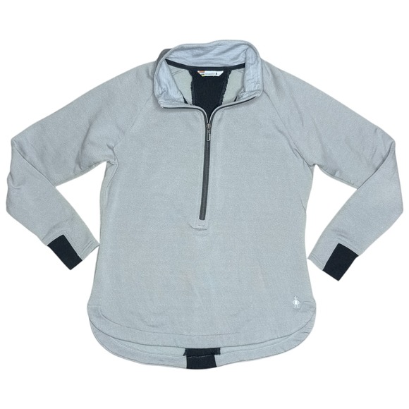 Smartwool Tops - Smartwool Women's Size Large Light Gray Merino Sport Fleece 1/2 Zip Pullover